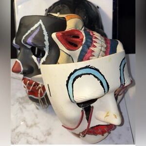 5 Halloween Creepy Masks Hand Painted/Skull Masks W/ Headstraps Wall Hang Masks